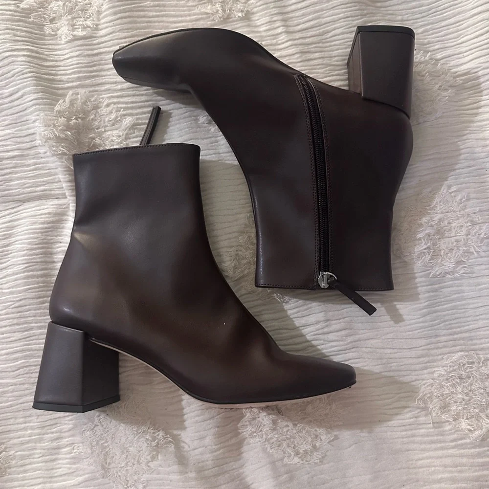 Alohas Vegan Square Toe Ankle Boots - Picture 2 of 4